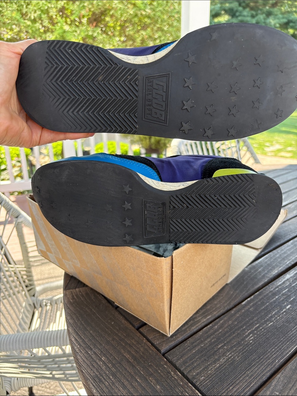 Golden Goose Women's Purple, Blue & Gold Star Sneakers - Picture 10 of 10